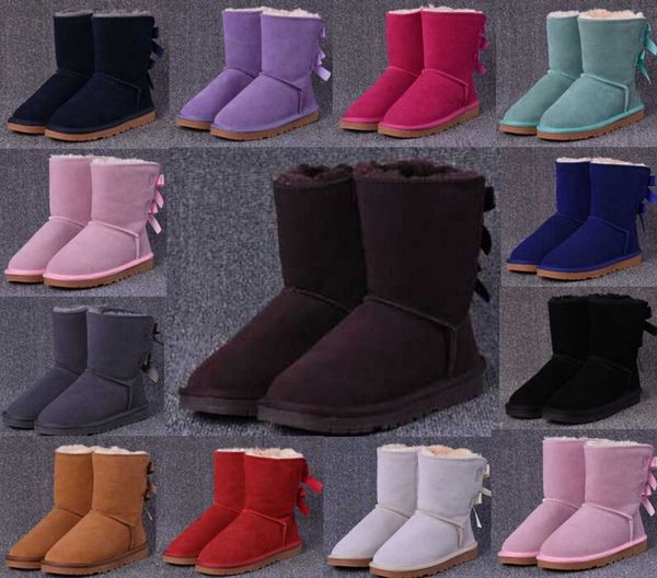 

new designer snow boot for woman girl ankle knee high fur sneakers trainers lady womens winter boots platform shoes, Black