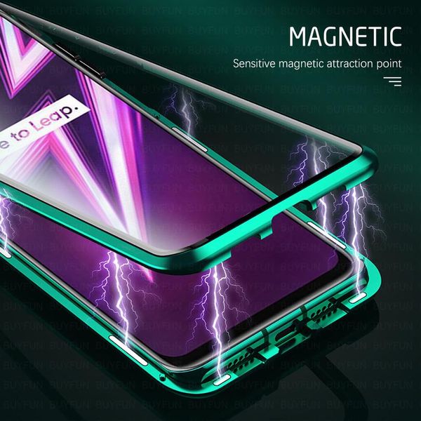 

360 double sided glass case for realme 5 5i case 2020 magnetic metal back cover for realme 5 i realme5i realm bbypel
