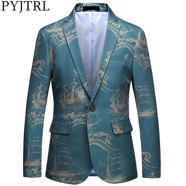 PYJTRL Herrenmode im chinesischen Stil Anzugjacke Slim Fit Blazer Klassische Freizeitjacken Blazer Maskulin 201104