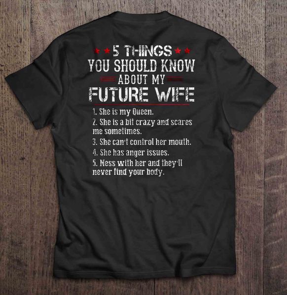 

men t shirt 5 things you should know about my future wife(1) women t-shirt sport hooded sweatshirt hoodie