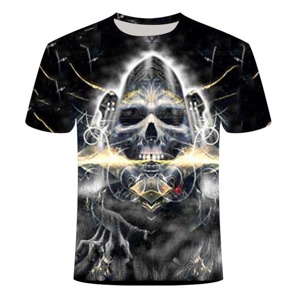 

2020skull skeleton punk rock gun vintage men clothing 3d print shirts anime hippie hentai men clothing
