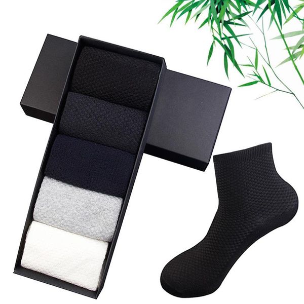 

men's socks 10 pairs bamboo fiber business breathable deodorant compression sock men long big size 36-42, Black