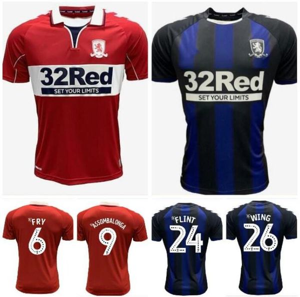 

man kids kit middlesbrough soccer jerseys 2020 21 home away maillots de foot flint wing assombalonga middlesbrough football shirt size s-xxl, Black;yellow