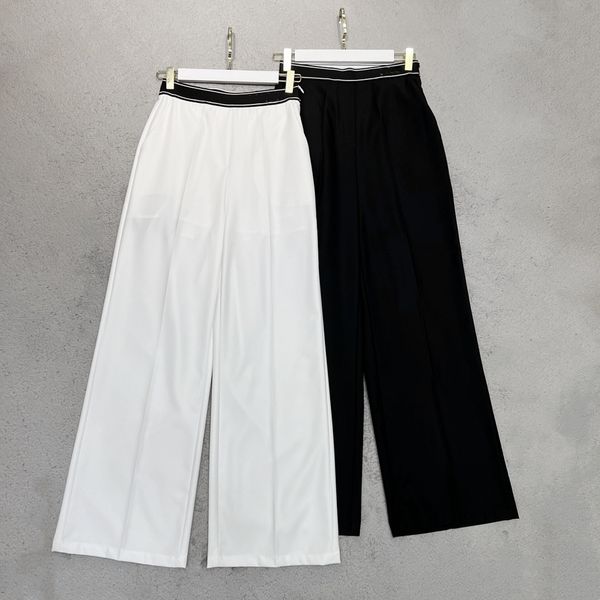 

high waist slim pants women's pants wide leg front folded trouser designers casual outfit, Black;white