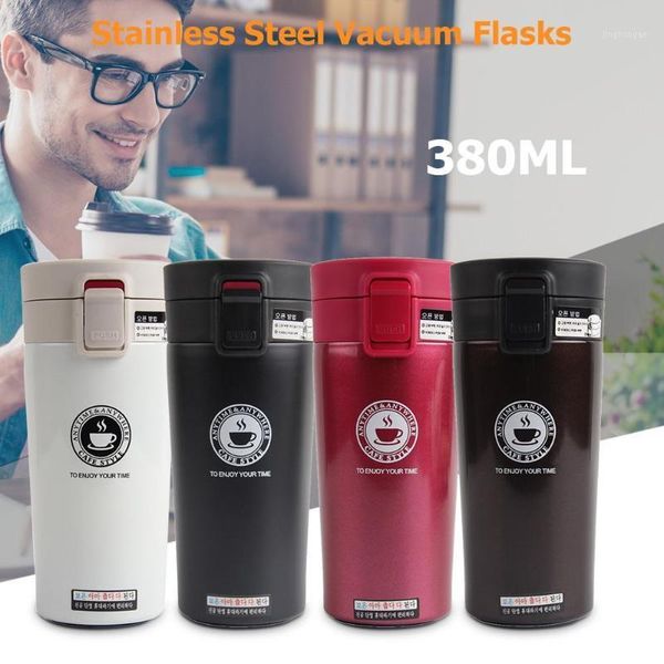 

380ml portable double layers stainless steel thermo cup travel bottle coffee milk mug thermal mug bottle vacuum flasks