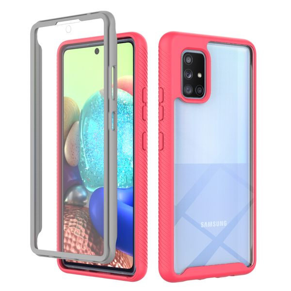 Heavy Duty полная защита от аборизующих случаев для Samsung Galaxy A51 A71 4G 5G Soft TPU + Pet Front Pline Прозрачная акриловая задняя крышка