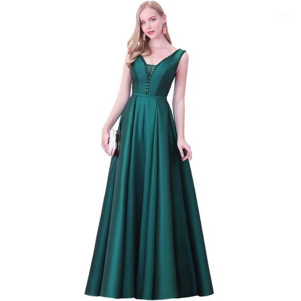 

beauty emily green beads evening dresses 2020 for women plus size a line wedding party prom dresses princes1, White;black