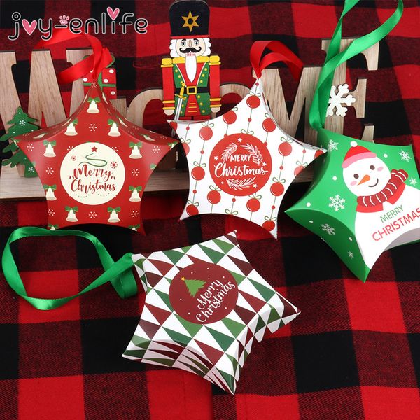 

8pcs christmas packing gift bag candy boxes for kids birthday wedding favors box packaging paper bags event xmas party supplies
