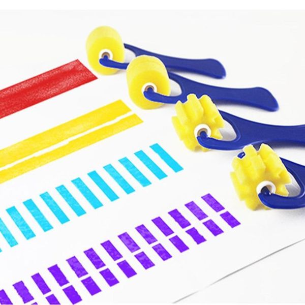 

1/6pcs rotate spin paint drawing sponge brushes kids handle diy flower sponge art graffiti brushes painting tool educati jllirq