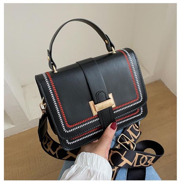 

pu leather women contrast color leather crossbody bag travel handbag fashion simple shoulder messenger bag ladies cross body
