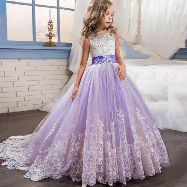 

girl's dresses girl children wedding christmas dress white first communion long lace princess prom party for 10 12 year vestidos c1, Red;yellow