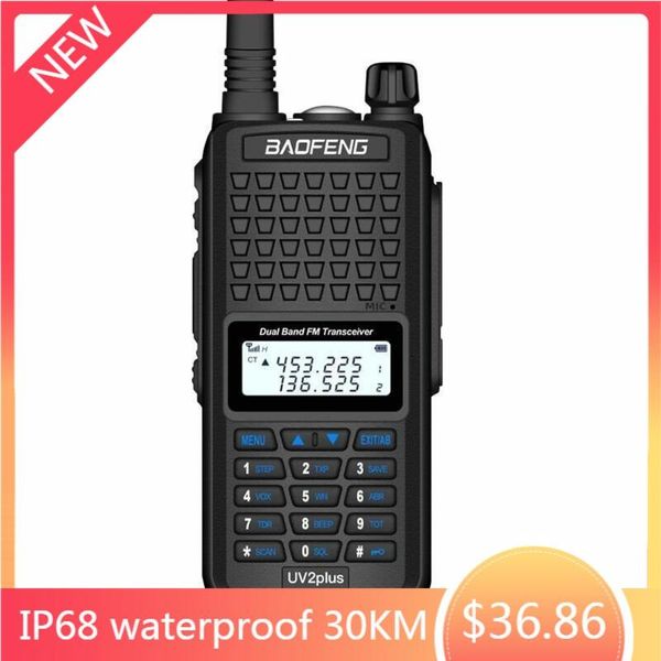 

walkie talkie 2021 baofeng uv2plus ip68 waterproof long range 30km ham cb radio hf transceiver uhf vhf tri-band two way