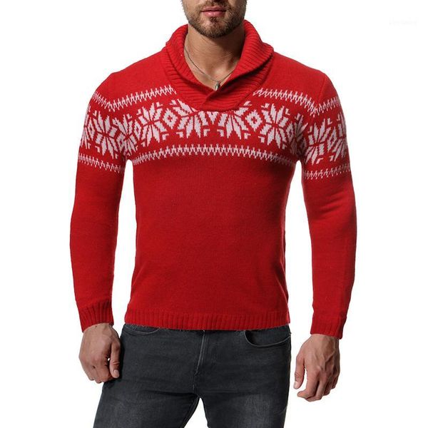 

isurvivor2020 new christmas style men's autumn and winter hooded snowflake print long-sleeved warm o-neck sweater men1, White;black