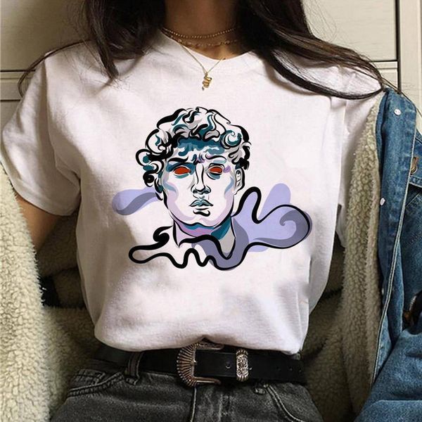 

michelangelo tshirts harajuku ulzzang tumblr women t-shirt summer funny print hip hop streetwear casual tees, White