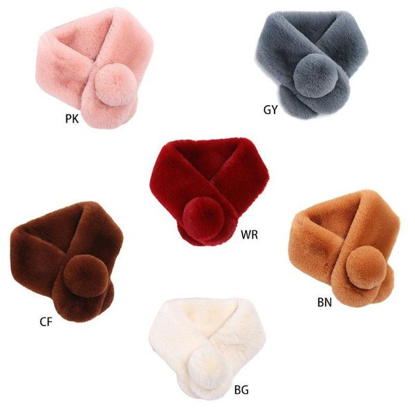 

Luxury Imitation Hair Scarf Bib Thick Plush Warm Winter Furry Collar, Blue;gray