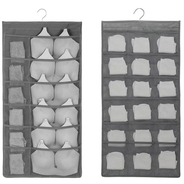

non-woven fabric hanging bag double side underwear bar storage cases organizer