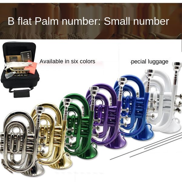 

drop b patent gold palm b flat pocket trumpet brass instrument