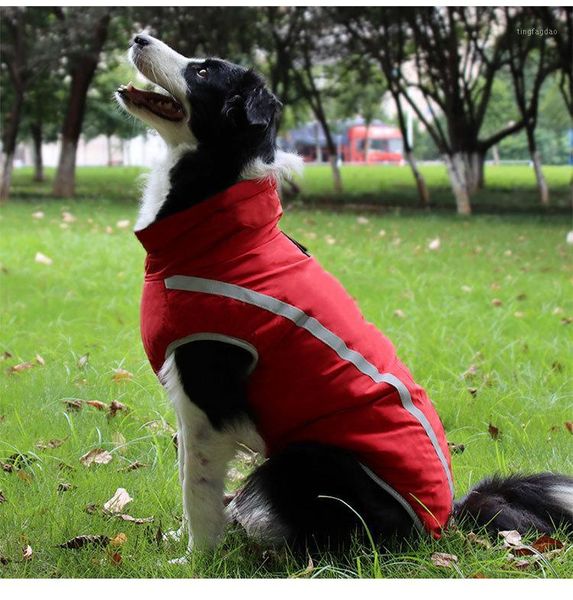 

dog apparel pet clothes for fall/winter style reflective warm jacket thickened big supplies1