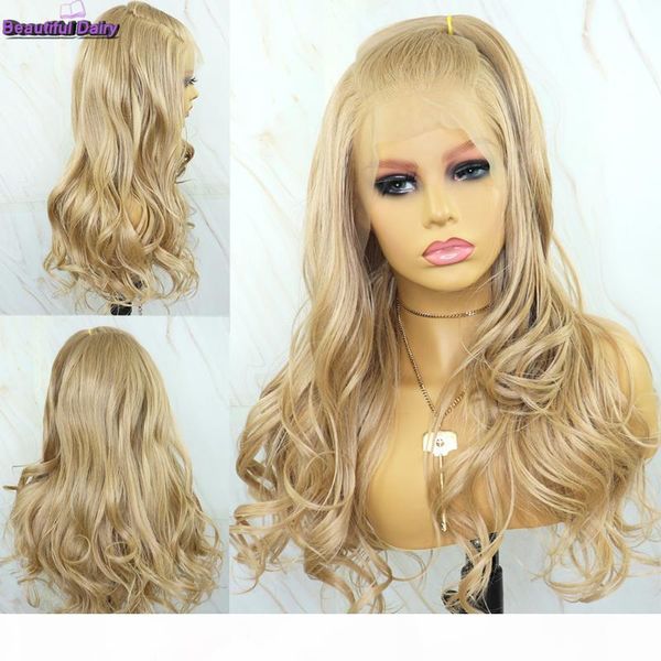 

beautiful diary long body wavy wigs futura hair 13x6 synthetic lace front wig heat resistant fiber synthetic hair wigs for women, Black