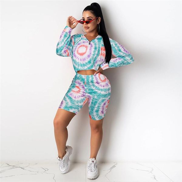 

bodycon female outfits new casual o-neck long sleeves short t-shirt + elastic high waist shorts 2pcs lady tracksuits spring fall1, Gray