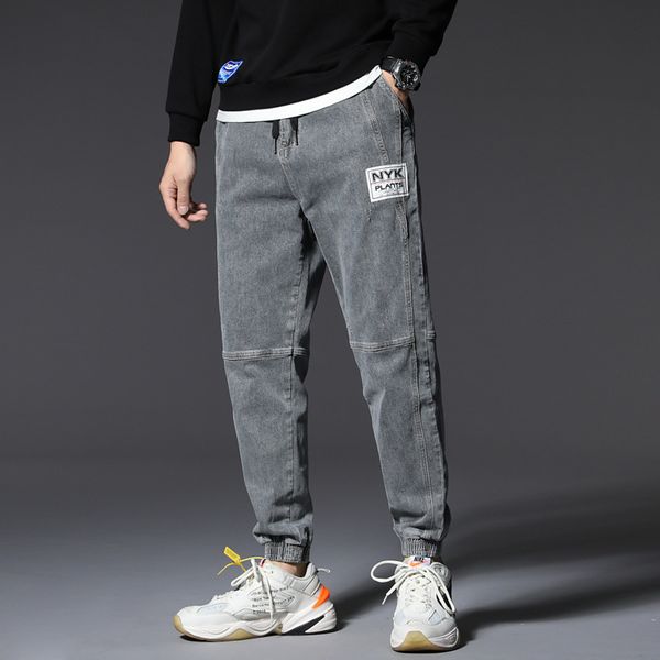 

2021 mens cool brand ny ripped destroyed stretch slim fit pants plus 5x 6x 7x men side stripe pocket jeans denim 301h, Blue