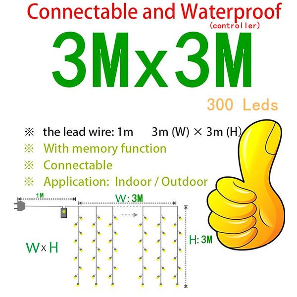 

2x2 3x3 led сосулька led занавес fairy свет шнур fairy свет водить свет рождества garland для венчания главной window party decor кпт bbyrsd