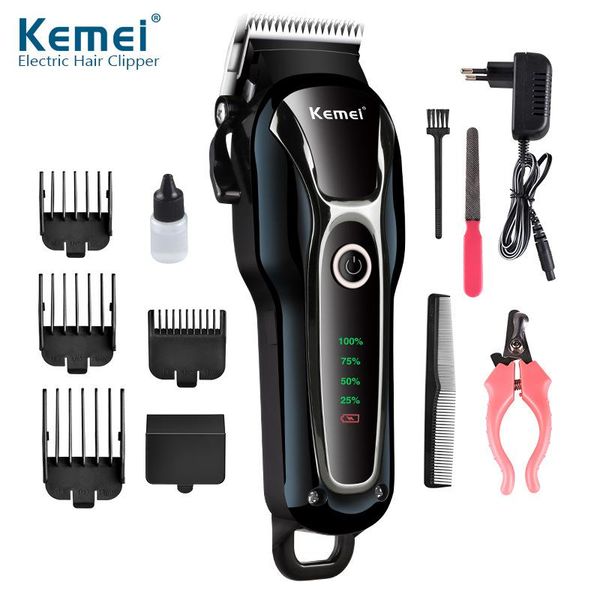 

kemei домашних собак машинки для стрижки волос cordless кабеля волос отделки машины профессиональных бритье машина бритва тело бритвы для му