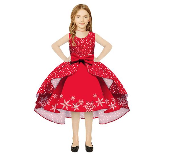 Детские платья бальное платье девушки платья особые случаи окончания для свадьбы детская одежда рождественский красный