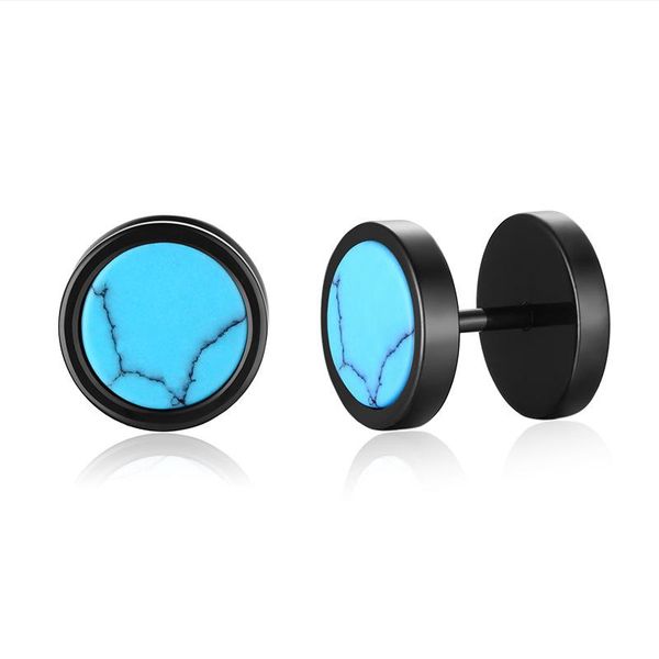 

stud fashion barbell earrings for men boy round cake dumbbell earring stainless steel punk cool male jewelry gift, Golden;silver