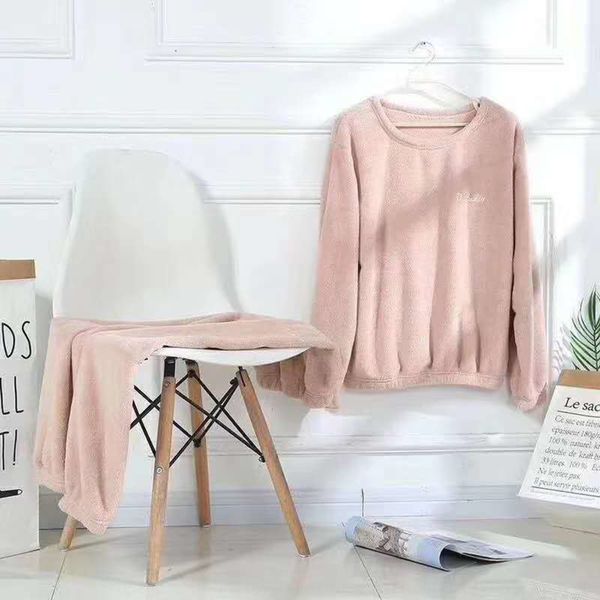 

big size fairy suit pajamas suit warm suitwarm setwomen autumn winter coral velvet home lazy pajamas versatile two piece set for women wnnoc, Gray