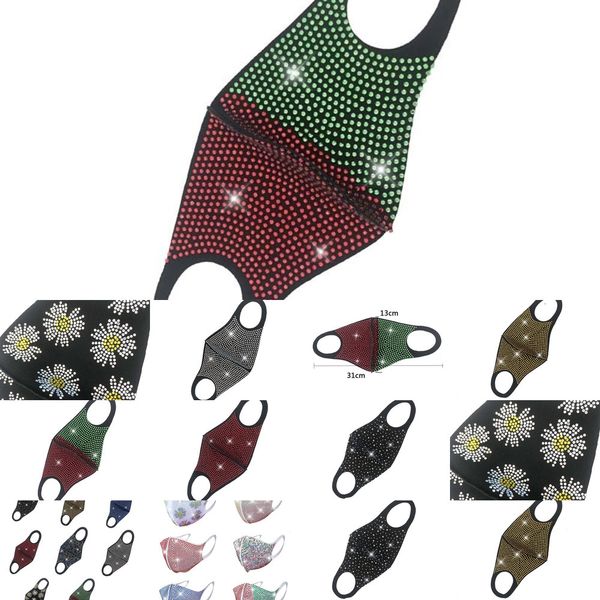 

factoryfactoymascarilla flash yellow funny fashion bling diamond rhinestone nightclub party personalized polyes 10 ns1p3