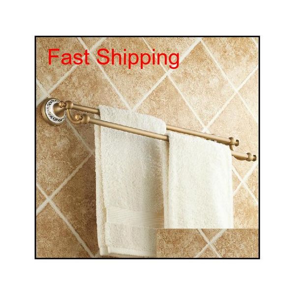 

classic antique brass bathroom towel holder dual towel bar ha qylhxd bde_luck