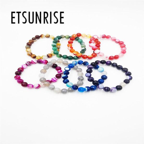 

10mm beads natural colours agates tangent fashion bracelet, Black