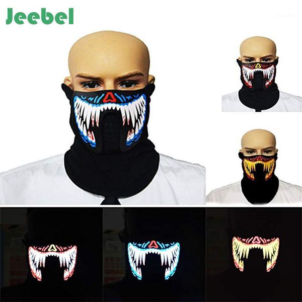 

jeebel led masks clothing big terror cold light helmet fire festival party glowing dance steady voice-activated music mask1
