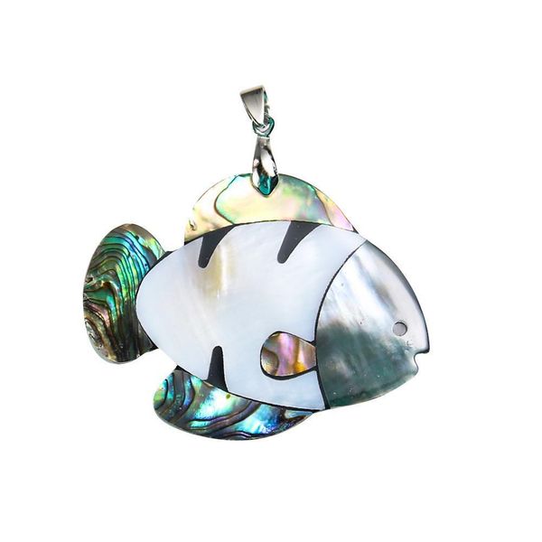 

colorful fish shape abalone shell necklaces pendants charms natural mother of pearl shell pendants for jewelry making women gift h jllchv