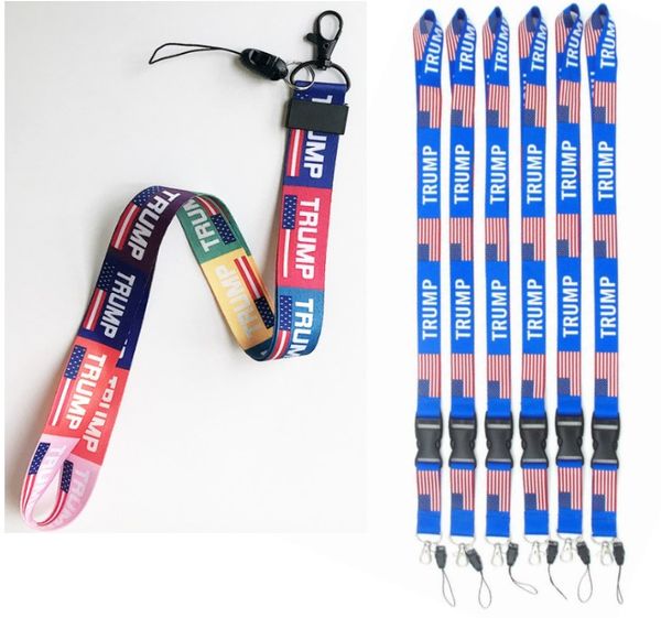 

3 types donald trump lanyards u.s.a removable flag of the united states key chains badge pendant party gift moble phone lanyard, Silver