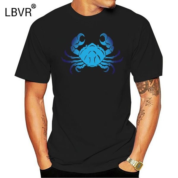 

2018 blue cancer black t shirt crab print casual cartoon t shirt short sleeve round collar male sweatshirt sport hooded sweatshirt hoodie
