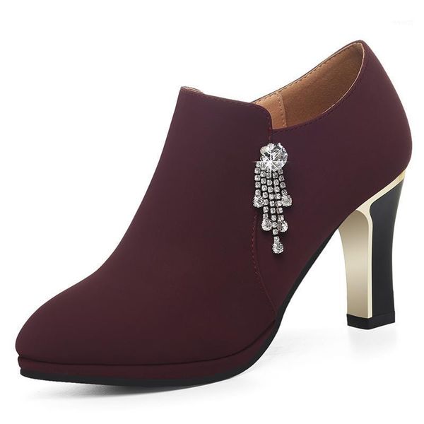 

dress shoes fashion women pumps woman leather thick high heels ladies womens wedding cow suede spring zip n02101, Black