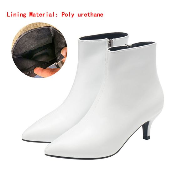 

2021 new autumn and winter style heels martin white women's leather boots spring wedgie mmr5, Black