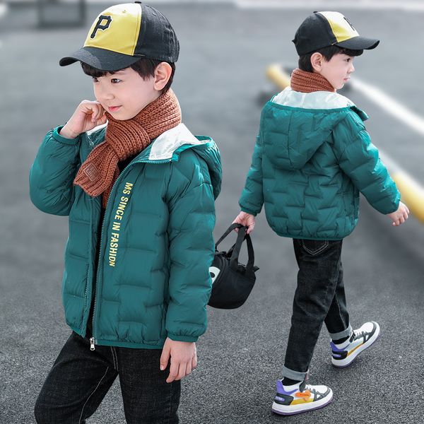

boys jacket white duck down new wear 2020 children's light and thin korean version thickened winter coat trend, Blue;gray