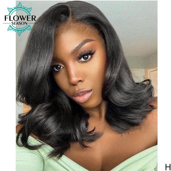 

glueless full lace wigs body wave human hair wig remy brazilian with baby hair 150% for black women bleached knots flowerseason, Black;brown