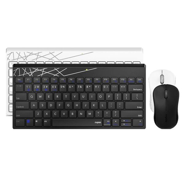 

keyboard mouse combos rapoo x220t wireless bluetooth and set, 3.0/4.0 2.4g, small portable business office mute