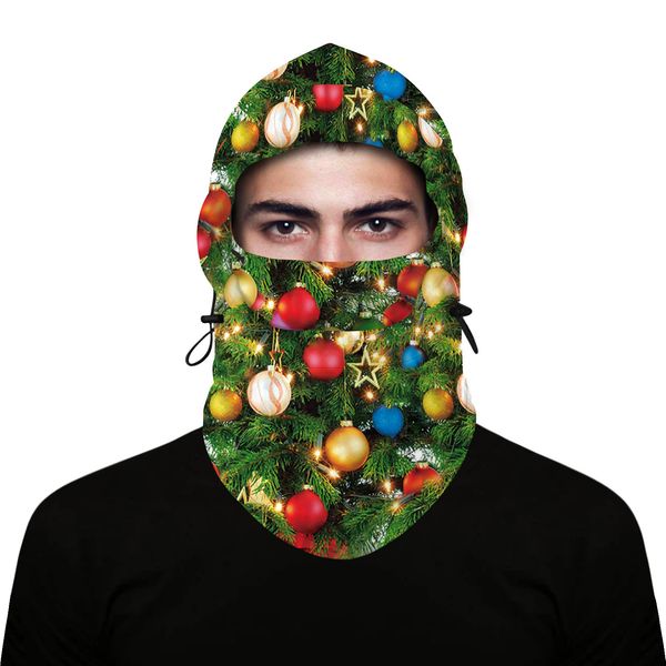 

balaclava santa claus digital printing thermal multifunctional hat polar fleece warm hood christmas mask gift,1yc13416