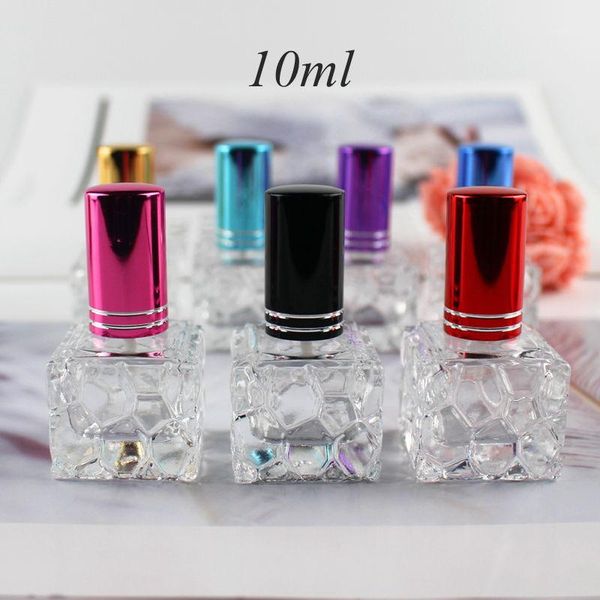 

1pc 10ml glass perfume bottles spray refillable atomizer thick glass scent packaging bottle vials1