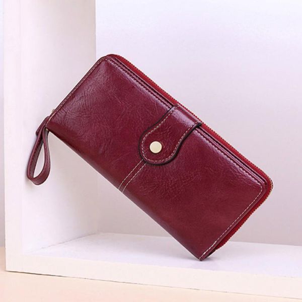 

wallets women long zipper wallet europe america lady purse high capacity girl hand clutch phone bags multifunction card wallet1, Red;black
