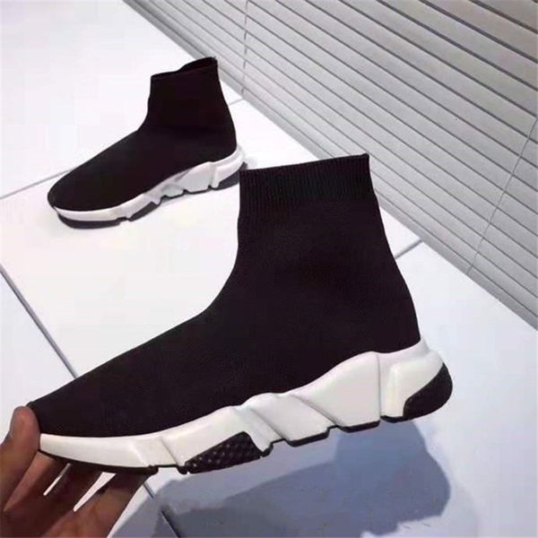 

discount luxury bootslarge 43 44 45 paris women's sweat socks knitting high speed sports boots men's l22 shoes, Black