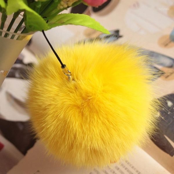 

10cm nature genuine fur ball pom pom fluffy diy winter hat skullies beanies knitted cap pompoms f005-yellow1, Blue;gray