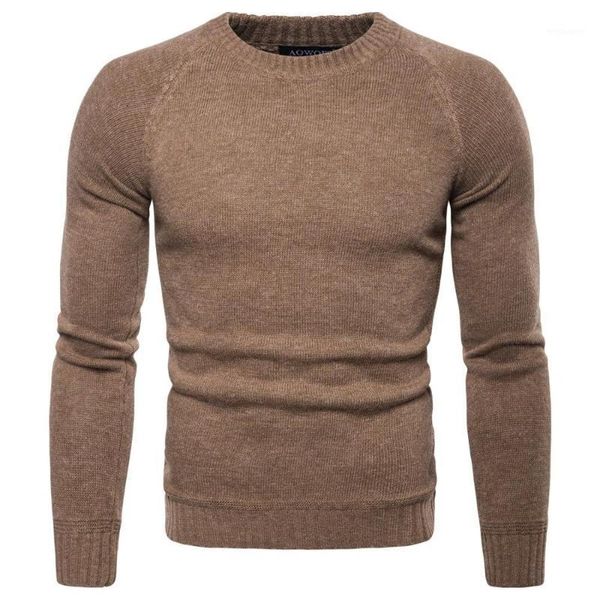 

2020 man causal o neck sweater autumn pullover knitted solid sweaters1, White;black