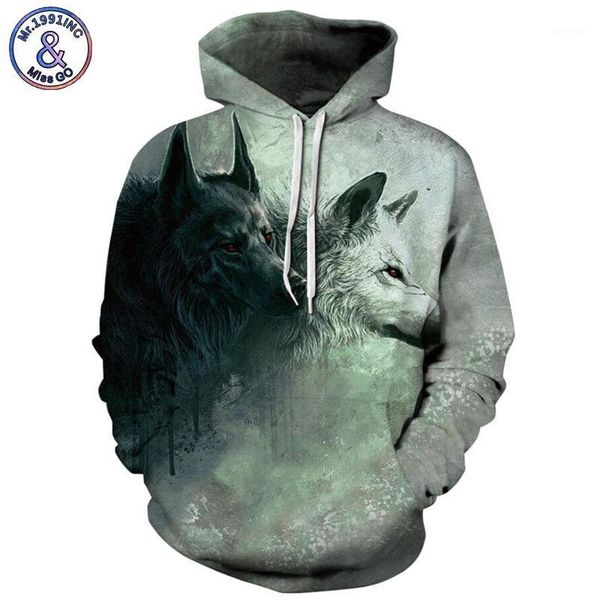 

mr.1991inc 2018 new black and white snow wolf 3d sweatshirts men/women hoodie sweatshirt casual hooded pullovers men hoodies1