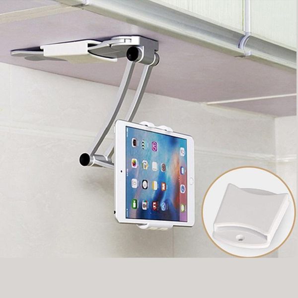 

new wall desk tablet stands kitchen tablet mount stand phone holder fit for 5-10.5 inch metal bracket notebook holders1